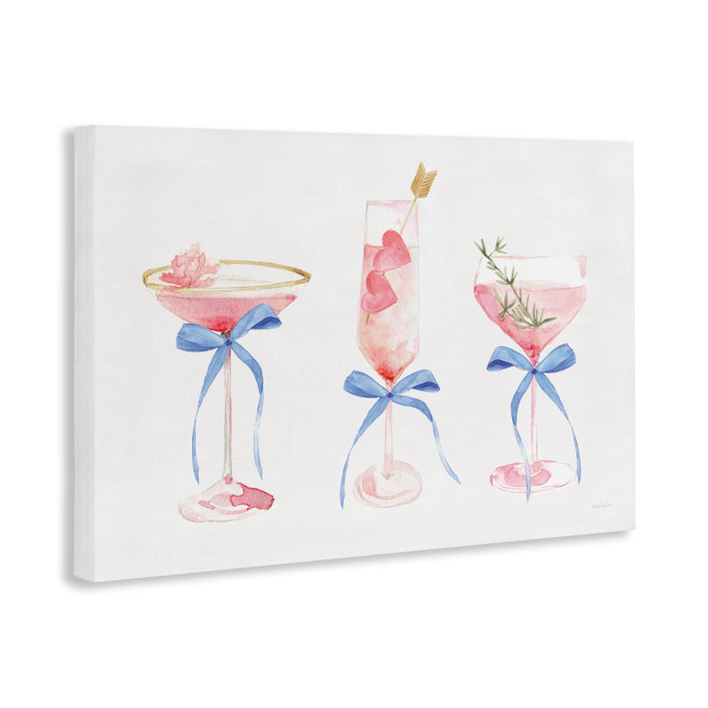 Toile Flirty Champagne Cocktail, design par Mercedes Lopez Charro, H 20 po x l 30 po