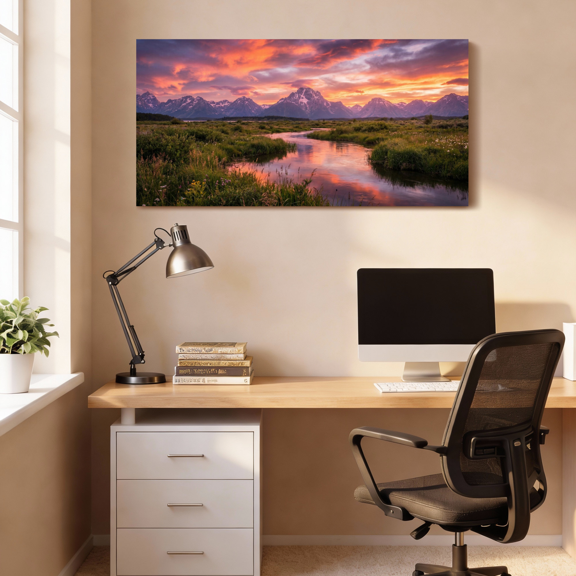 Foundry Select Grand Teton Sunset Landscape Canvas Wrapped Wall Art Oil ...