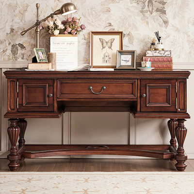 Retro-style High-quality Teak Storage Writing Desk