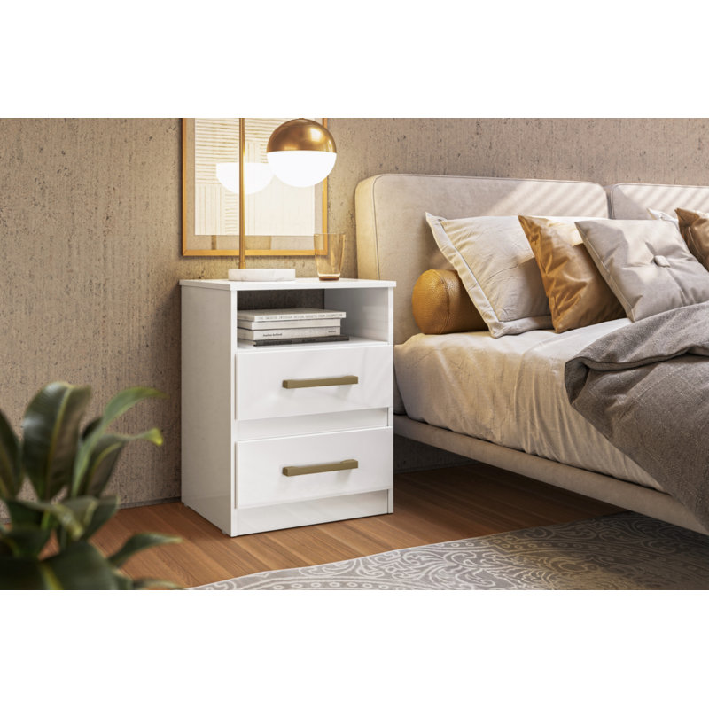18.11'' W Particle Board Nightstand, White