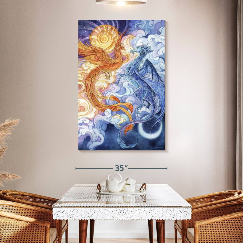 Dragon Brampt Sun et lune, H 51 po x l 34 po