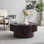 Table basse moderne en forme de fleur de prunier de 80,3 cm (31,6 pouces) avec rangement dissimulé, table d'appoint en placage de bois naturel pour salon ou appartement