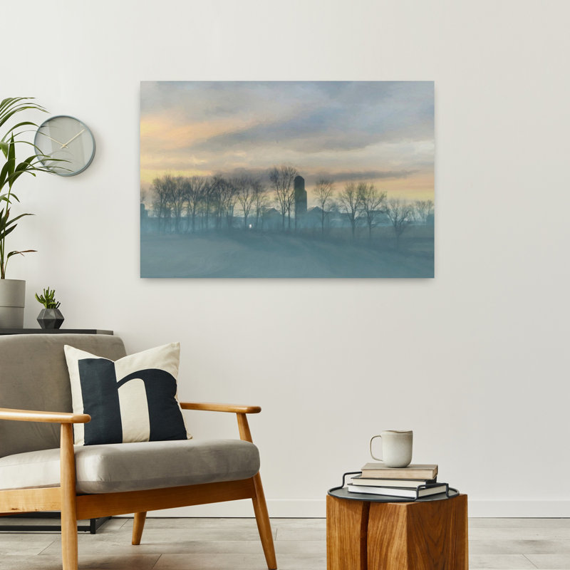 Paysage de campagne contemporain abstrait Richland, H 24 po x l 36 po