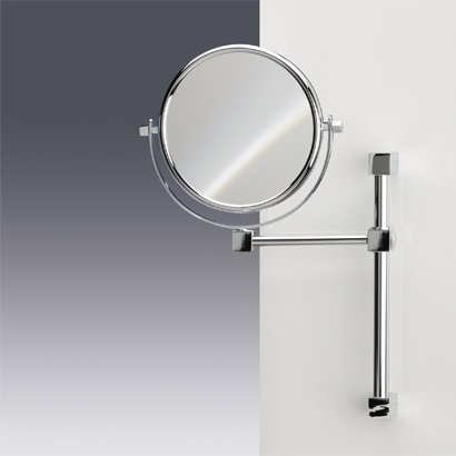 Miroir grossissant moderne et contemporain, Chrome, 5X