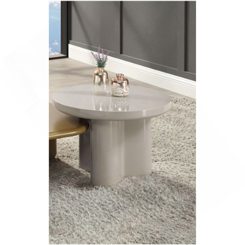Joane Light Gray High Gloss End Table