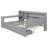 Full Size Wooden Daybed With 3 Drawers, USB Ports And Desk , Gray-638218188