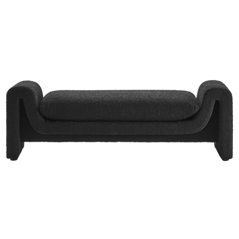 Modway Waverly Boucle Fabric Bench, Black