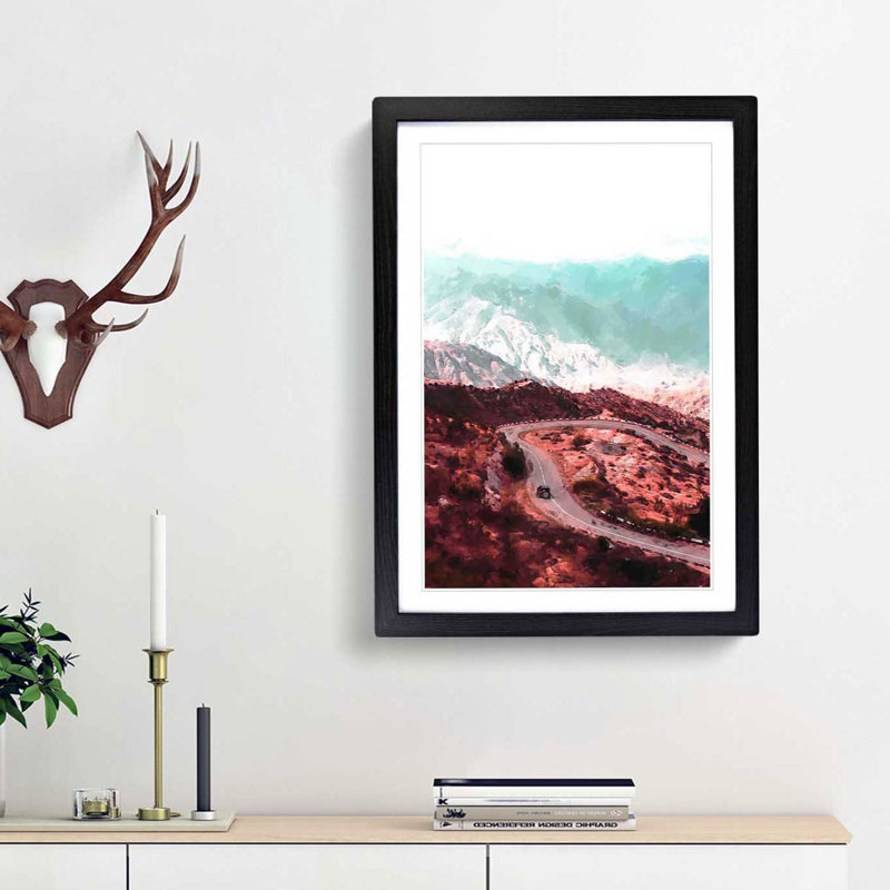 Driving Through Georgia in Abstract - Picture Frame Graphic Art Print, Black Framed, 48cm H x 36cm W x 2cm D