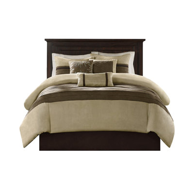 Ensemble d'édredon 7 pièces en faux suède, suède naturel confortable et chaud lavable à la machine, facile d'entretien