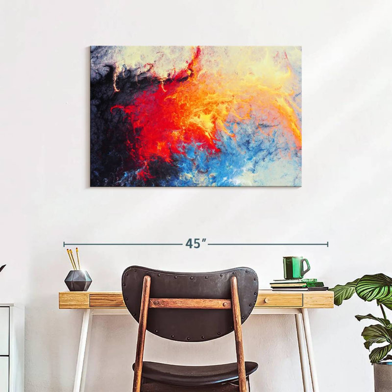 Avery Ice Flame Abstract, 24" H x 36" W