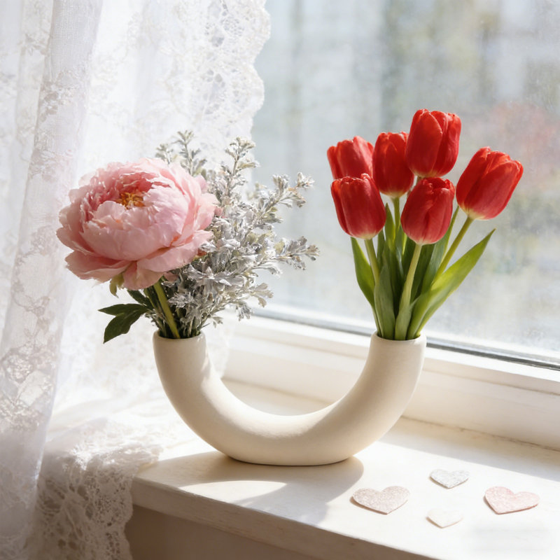 White Plain Vase Dry Vase