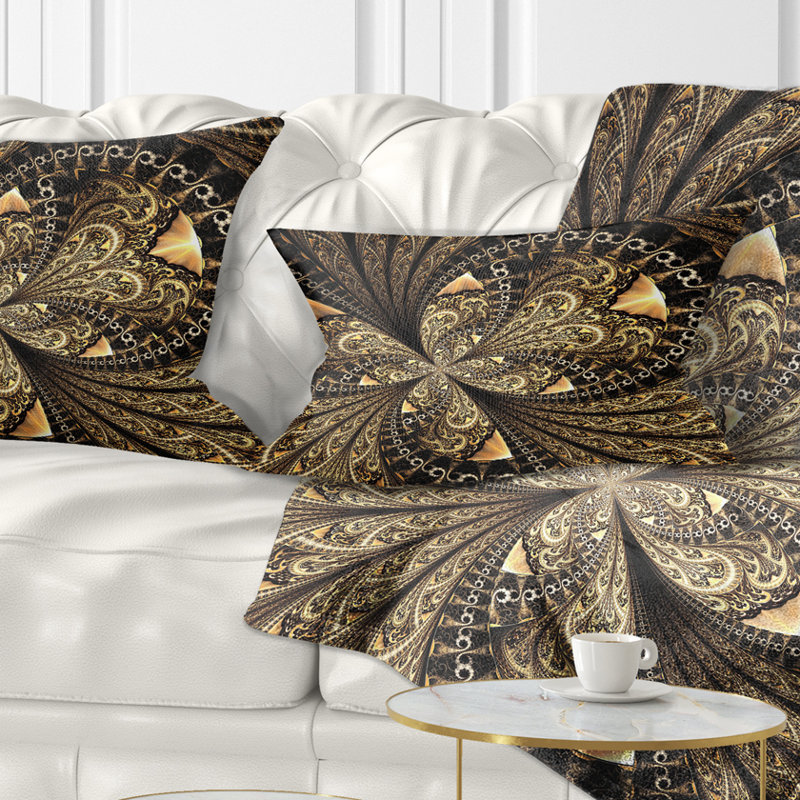 Coussin lombaire à motif floral fractal