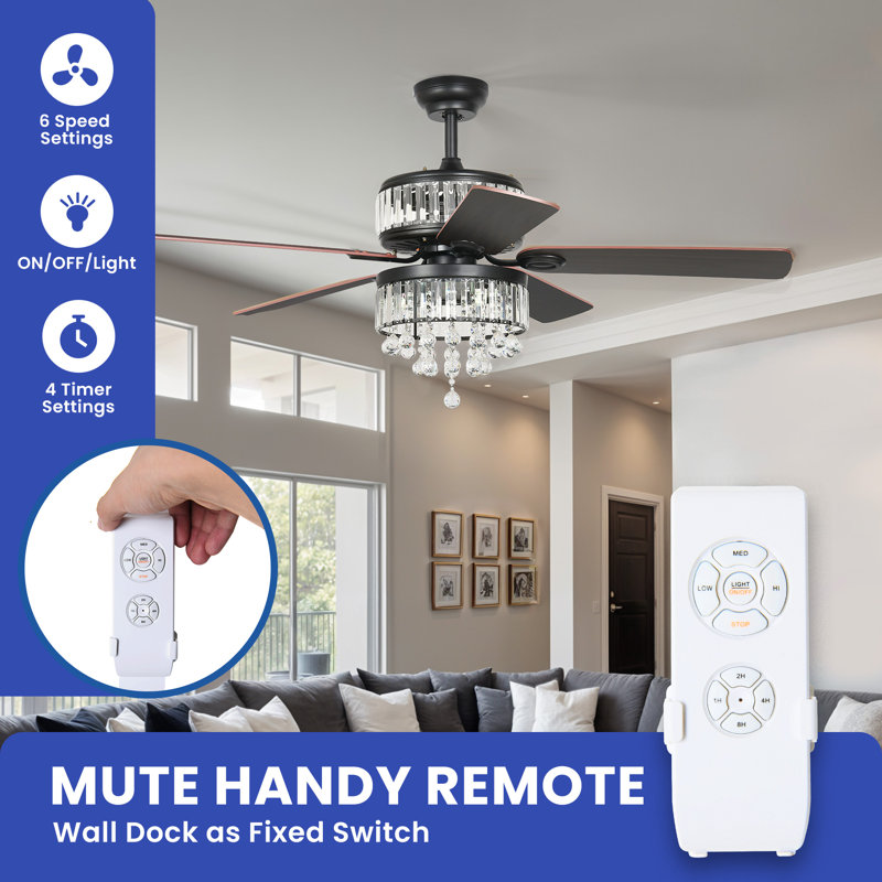 Ventilateur de plafond 52 po avec ensemble d'éclairage Kerissa