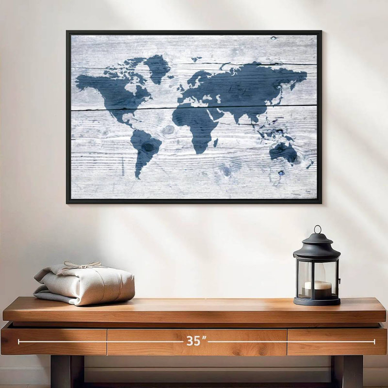 Aliaz Wooden World Map II, 17" H x 25" W