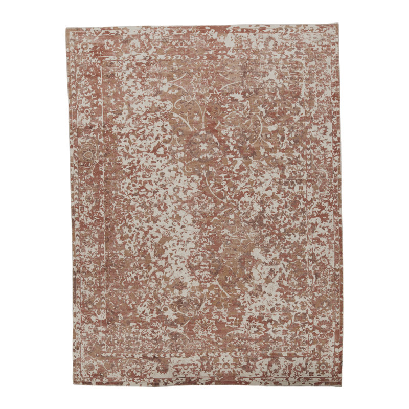 Riviera Abstract Area Rug in Rust/Ivory