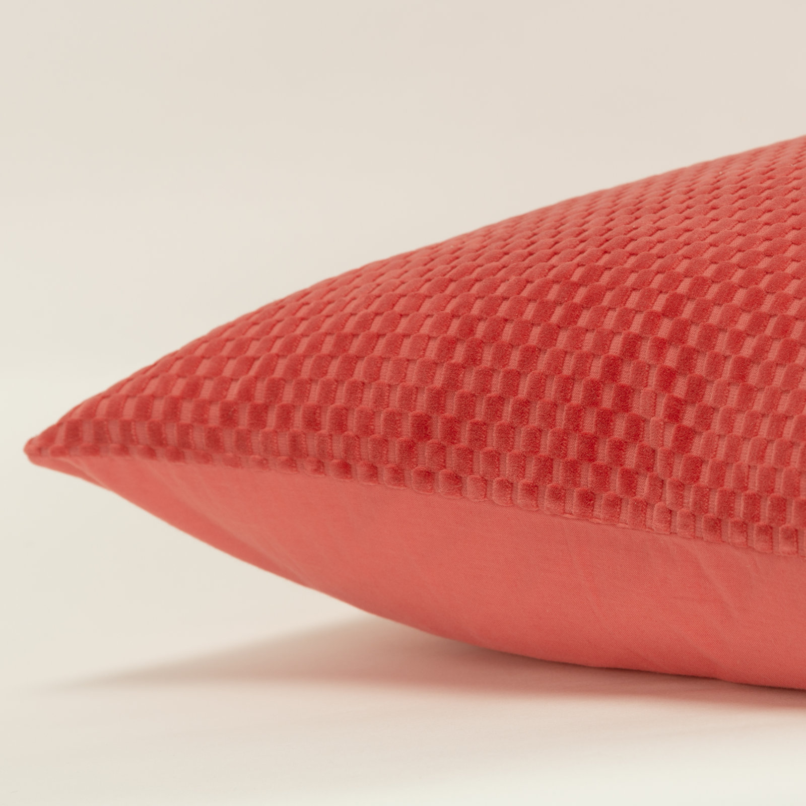 Zoya Textured Cotton Throw Pillow, Red