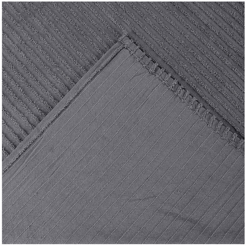 Julian Collection Twin Gray Cotton Bedspread Coverlet