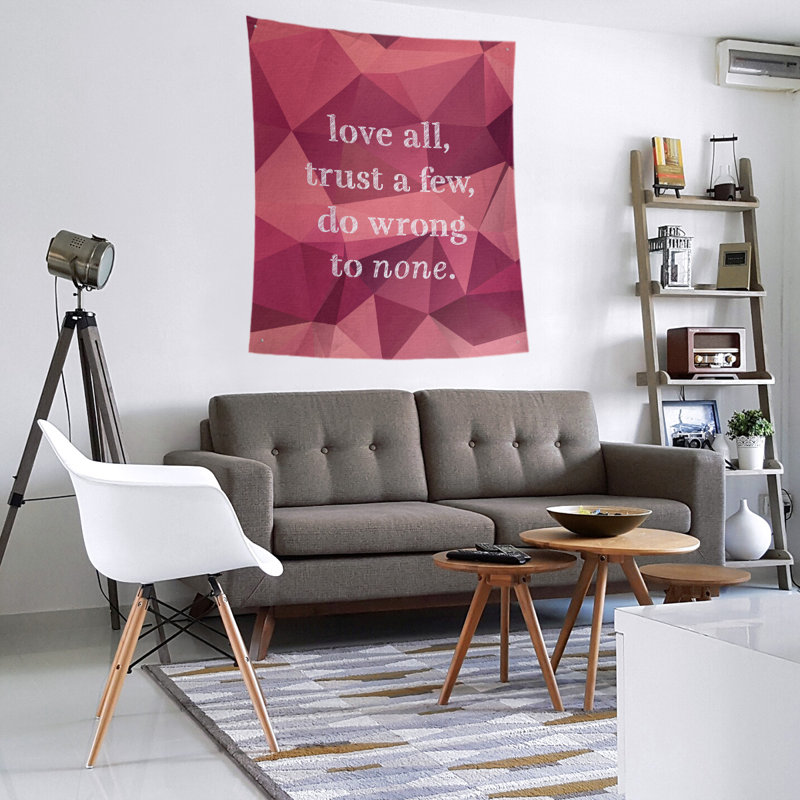 Polyester Tapestry, 60" H x 51" W, Pink Tourmaline