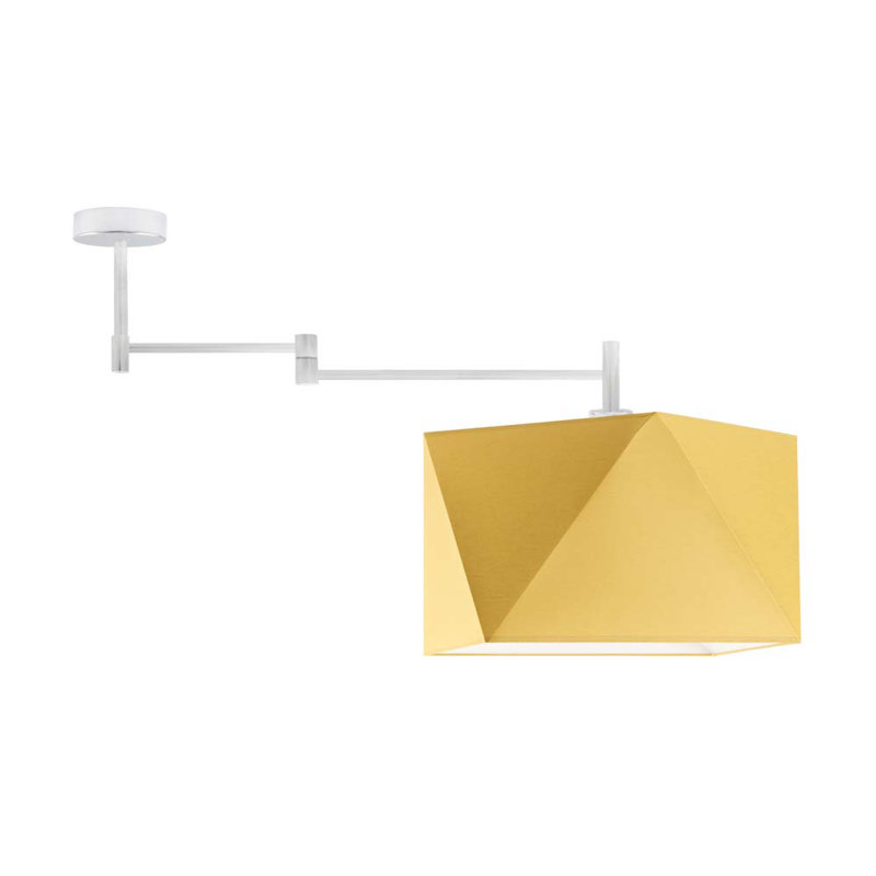 Demarie Fabric Semi Flush Mount, Yellow, Silver