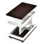 Table d'appoint relevable rotative à 360 degrés, table de bout pratique avec rangement, roues pivotantes lisses, bords arrondis pour le salon, matériau multifonctionnel, idéal pour les objets verrouillables