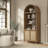 84.25''H Rattan Arched Bookcase With Adjustable Shelf-654932676