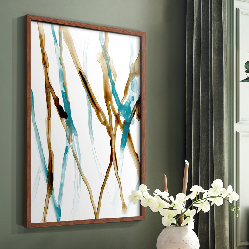 Runnel XVII Framed Print - Solid Wood, 28" H x 22" W, Brown