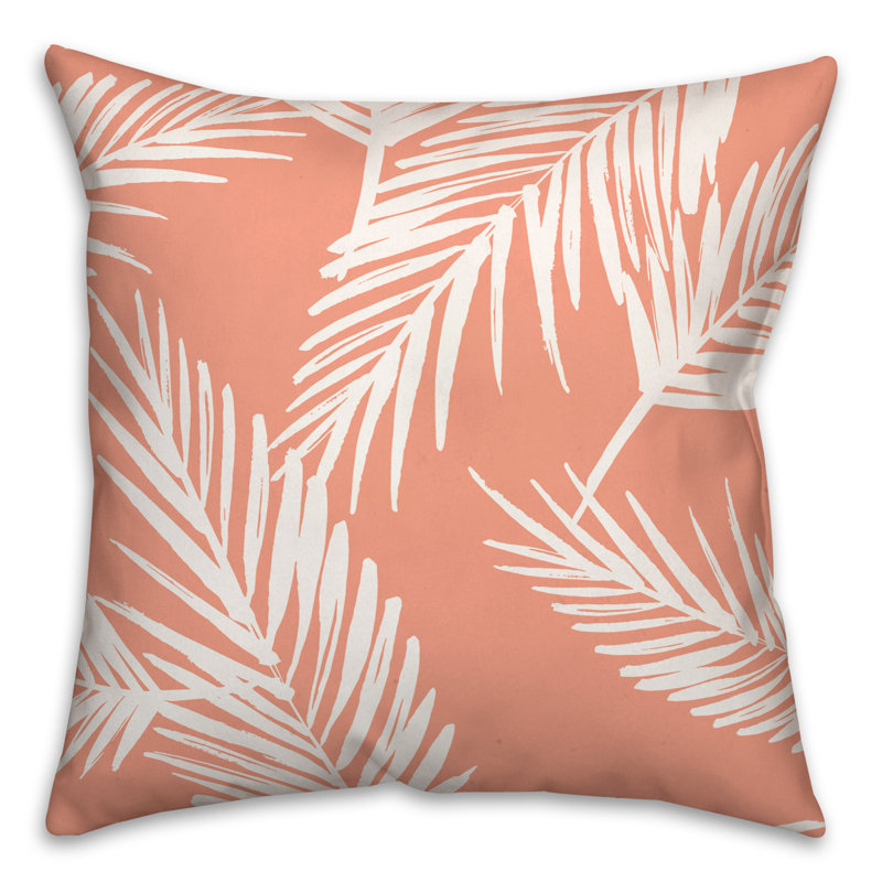 Nature Palm Square Pillow Cover & Insert, Orange