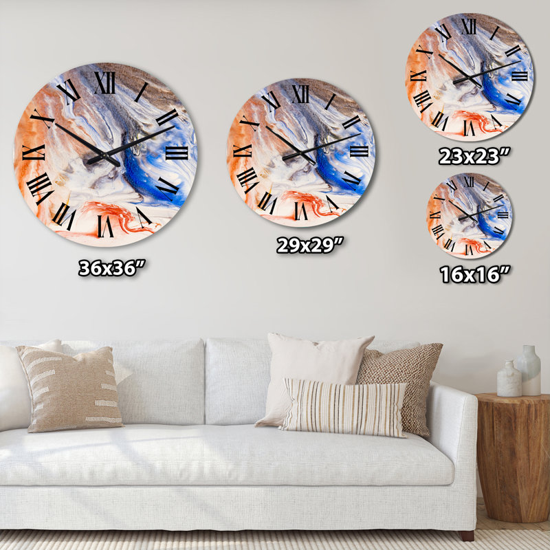 Horloge murale orange et bleue, Petit