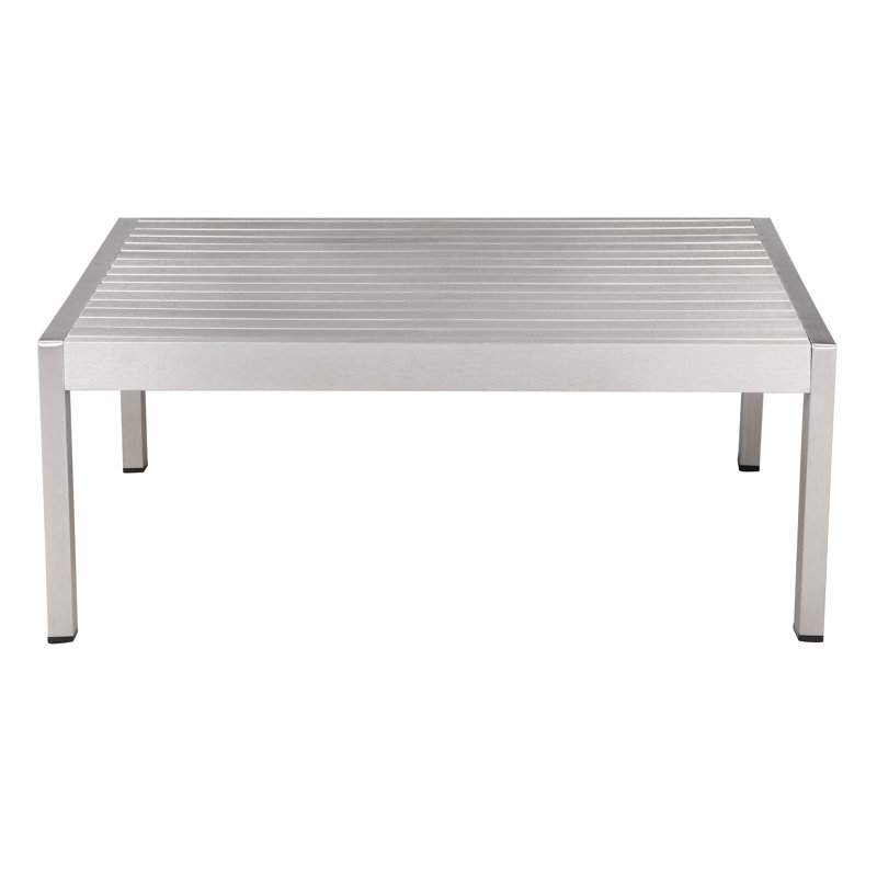 Cloud Coffee Table, Powder Coated White, Brushed Aluminum