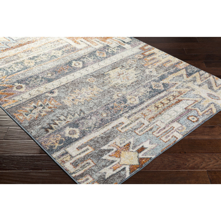 Jamieson Machine Woven Blue/Orange Area Rug