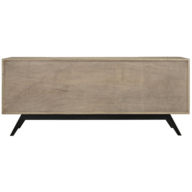 Illusion 78'' W Solid Wood Buffet, Bleached Walnut