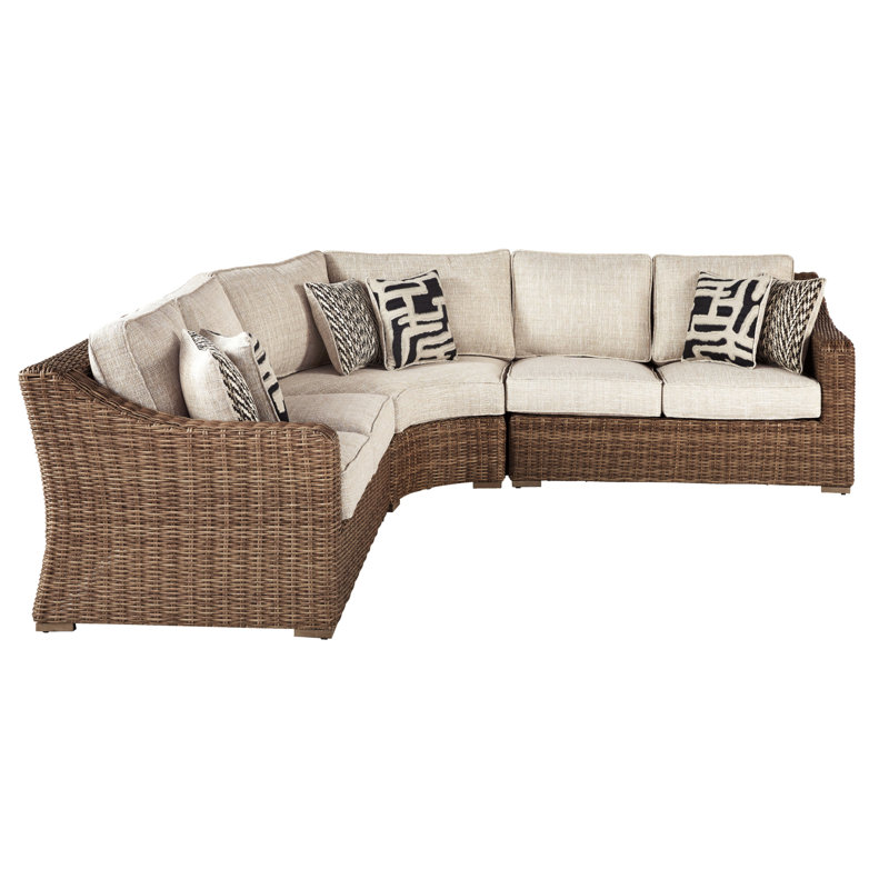 Danny 94.5'' Wide Curved Patio Sectional with Cushions