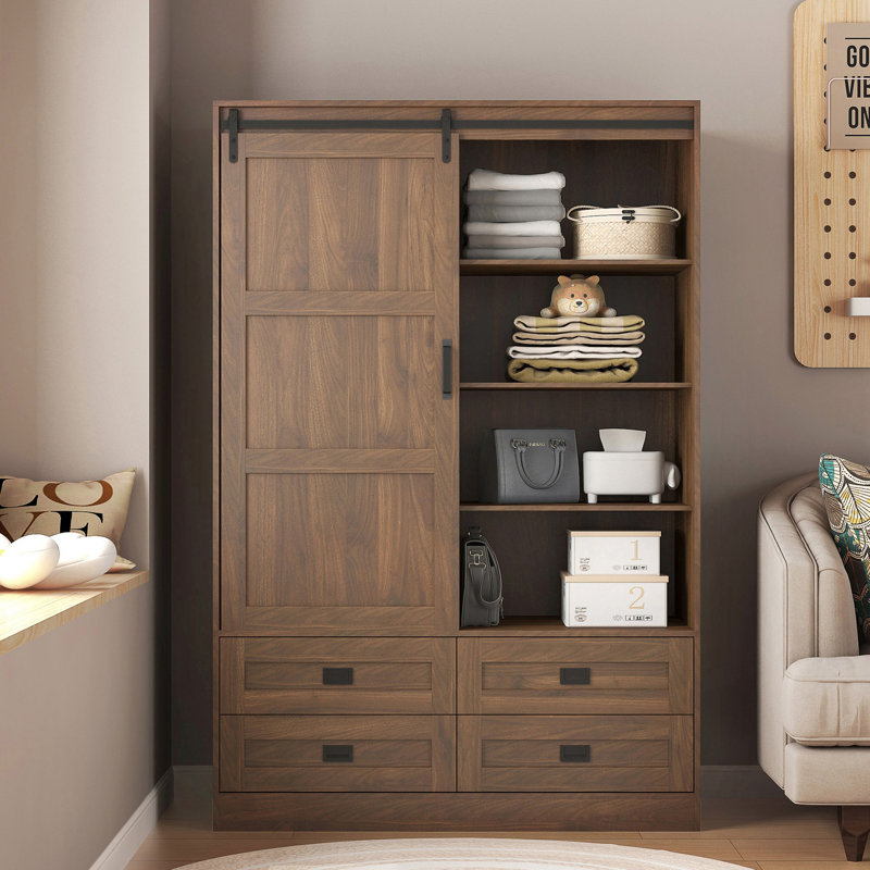 Armoire de rangement haute pour garde-robe, Brun