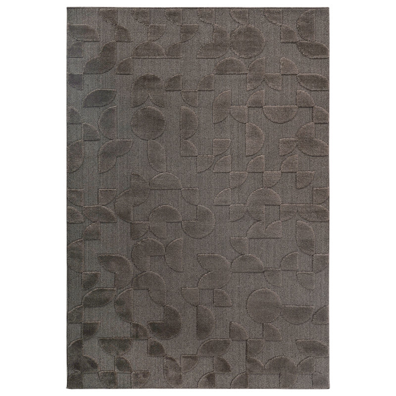 5'3''x7'6'' High-Low Pile Shag Rug - Polypropylene, Non-Shedding, Contemporary Geometric, Rectangle 7'6" x 5'3"
