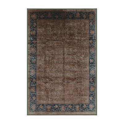 Tapis oriental rectangulaire en chenille / polyester tissé à la machine 5 pi x 8 pi Mondel