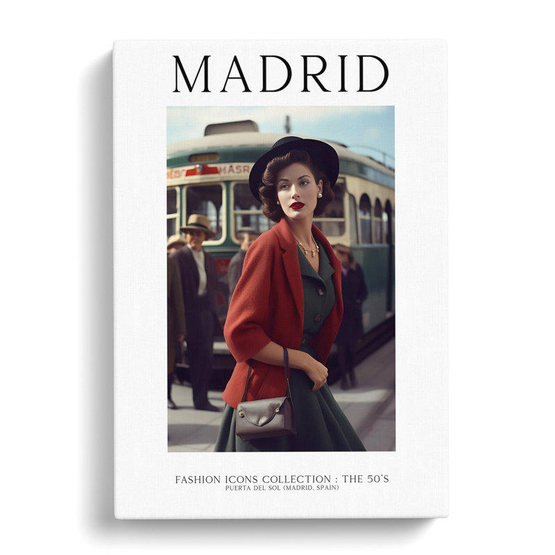 Fashion Icons Woman Colour Madrid Spain - Wrapped Canvas
