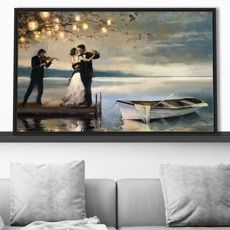 " Twilight Romance " by Steve Henderson, Floater Framed Print, 27.5" H x 43.5" W, Black
