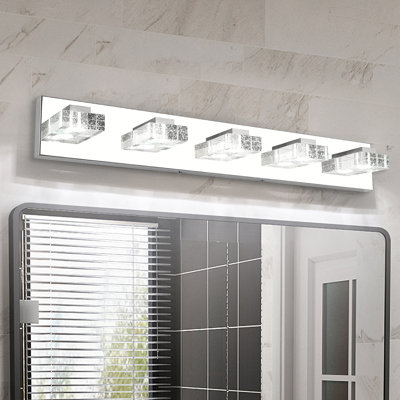 Luminaire à DEL à intensité variable pour meuble-lavabo avec détails en cristal, 5500K