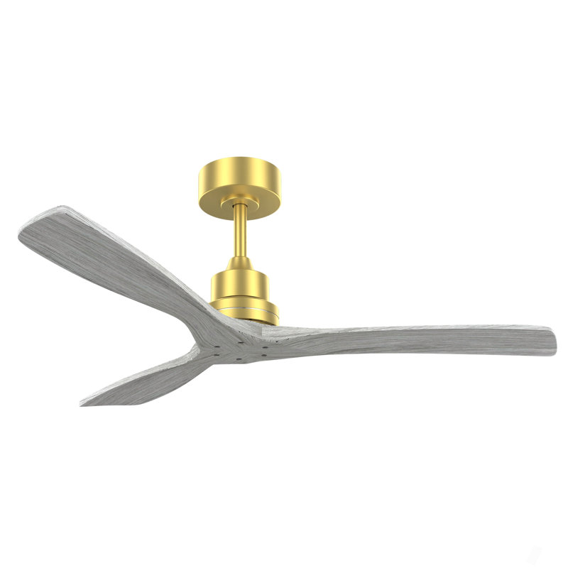 Ventilateur de plafond 52 pouces sans lumière avec 3 pales en bois massif et télécommande