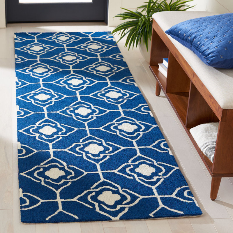 Barbaraa Hand Hooked Performance Geometric Rug, Runner 2'3" x 8'