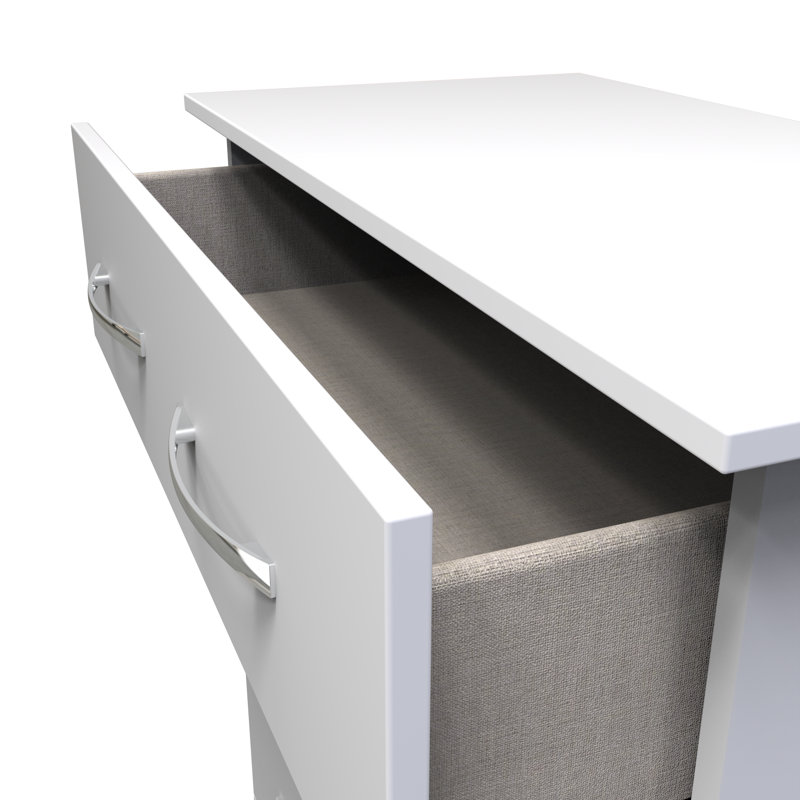Fully Assembled Alinuswe 5 - Drawer Chest of Drawers, White Matt