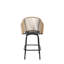 Pcs Outdoor Bar Set With Swivel Bar Chairs And Dpc Wood-like Round Bar Table In Grey