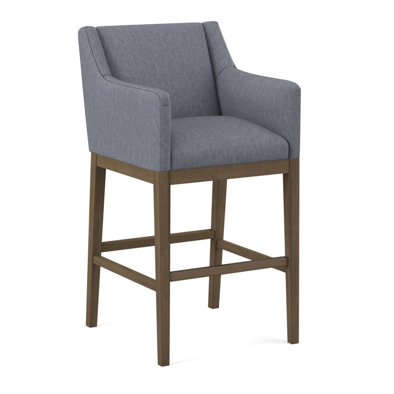 Upholstered Stool, Rumor Bliss, Weathered Gray