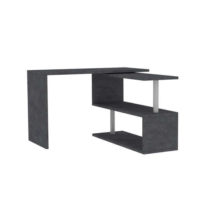 L-Shaped Computer Desk, Grey, Rport Grey