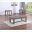 Contemporary Rustic Brown Grey Coffee Table for Living Room – Sturdy Double Pedestal Design