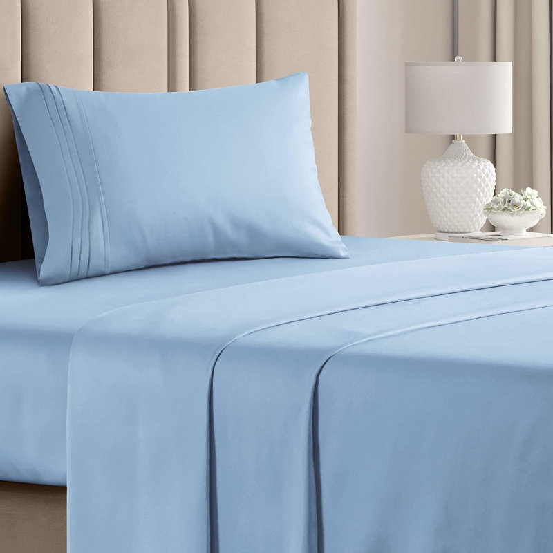 Premium Cooling, Soft & Wrinkle Free Sheet Set - Ultra Soft & Premium Hotel Luxury Bed Sheet Set, Light Blue