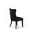 Dallas Parson Chairs - Button Tufted Nailhead Black Polyester Fabric Padded Dining Chairs, Set of 2, Sand Blasted Black-2090194859