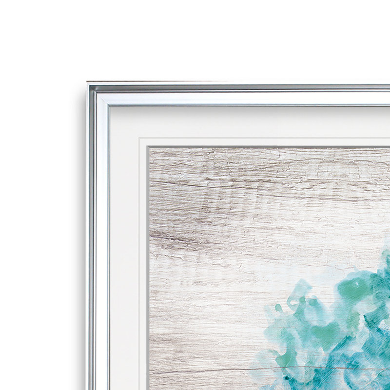 «Love Beach Wreath», reproduction d'impression, H 23 po x l 23 po x P 1,5 po, Encadrement argenté