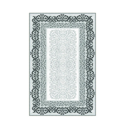 Stylish Woven Carpet, 31.5 x 47.2 inches | 100% Polyester, Pile Height: 0.04 inches, Total Height: 0.31 inches | Antibacterial, Non-Slip PVC Felt Underside | Machine Washable, Perfect for Living Room & Bedroom Decor