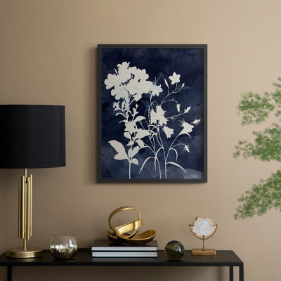 Indigo Botanical II Revisited Framed Print - Solid Wood